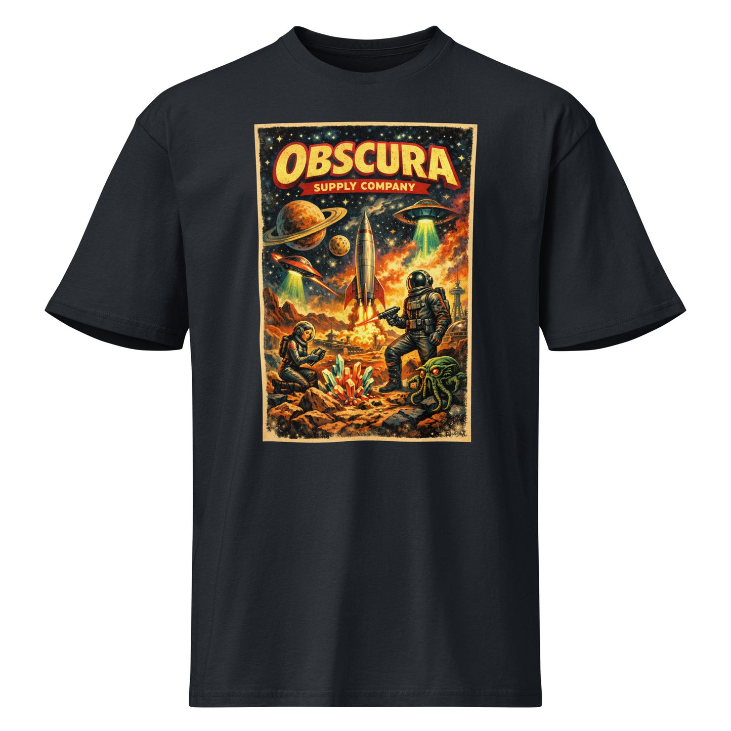 Atomic Frontier Expedition T-Shirt – Vintage Sci-Fi Graphic Tee